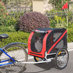 PawHut Bicycle Dog Trailer - Red | Pet Bike Trailer - Additional view 11
