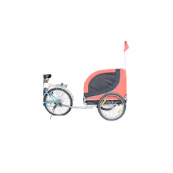 PawHut Steel Frame Bike Trailer Dog Carrier - Red