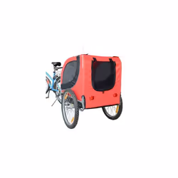 PawHut Steel Frame Bike Trailer Dog Carrier - Red - Additional view 4