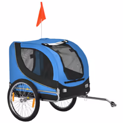 PawHut Dog Bike Trailer Pet Cart Bike Carrier Travel with Hitch Coupler Blue - Additional view 8