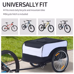 PAWHUT Bicycle Cargo Trailer Shop Luggage Storage Utility Hitch Cover