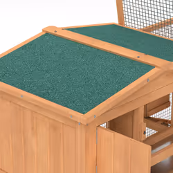 PawHut Wooden Rabbit Hutch Guinea Pig Run w/ Ramp and Removable Tray Outdoor - Additional view 6