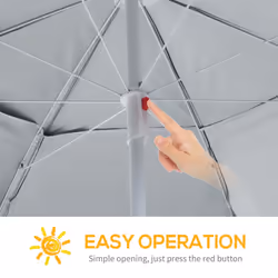 Outsunny 2m Beach Umbrella Sun Shelter 2 in 1 Umbrella UV Protection Steel Green