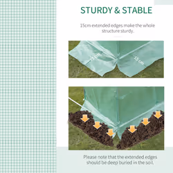 Outsunny Greenhouse Polytunnel Walk-in Flower Plant Steel 6 x 3 M Outdoor