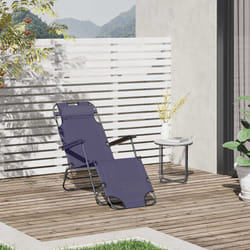 Outsunny 2 in 1 Outdoor Folding Sun Lounger w/ Adjustable Back and Pillow Grey