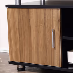 HOMCOM TV Cabinet Stand Entertainment Center w/ Storage Black Walnut