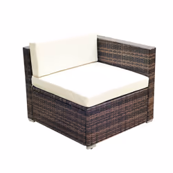 5pc Outsunny Rattan Garden Sofa Set With Coffee Table - Brown