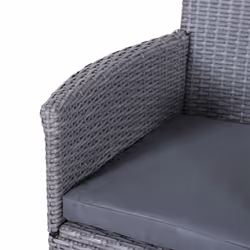 3pc Outsunny Outdoor Grey Rattan Bistro Set