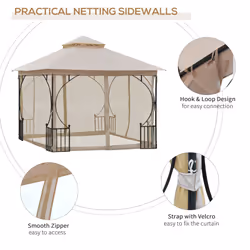 Outsunny Gazebo Party Tent Canopy Sun Shade for Patio Garden 3x3(m) - Additional view 4
