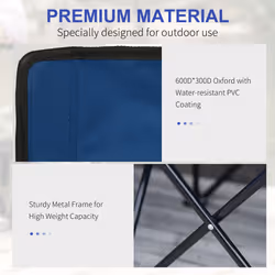 Outsunny 6 Seater Folding Bench Camping Chair with Cup Holder, Blue