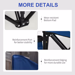 Outsunny 6 Seater Folding Bench Camping Chair with Cup Holder, Blue