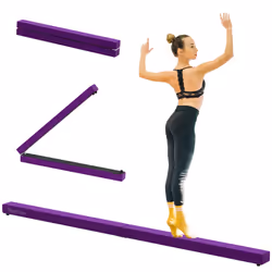 HOMCOM Balance Beam Trainer Fold Performance Gymnastics Suede Purple 2.4M Home