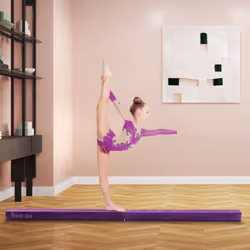 HOMCOM Balance Beam Trainer Fold Performance Gymnastics Suede Purple 2.4M Home - Additional view 8
