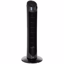 HOMCOM 30" Tower Fan Noise Reduction 3-Level Cool ABS Indoor Black