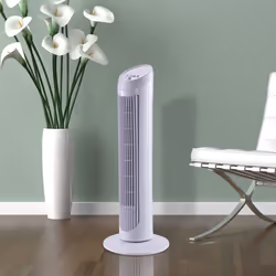 HOMCOM 30" Tower Fan Noise Reduction 3-Level Cool ABS Indoor White