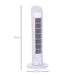 HOMCOM 30" Tower Fan Noise Reduction 3-Level Cool ABS Indoor White - Additional view 6