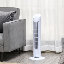 HOMCOM 30" Tower Fan Noise Reduction 3-Level Cool ABS Indoor White - Additional view 7