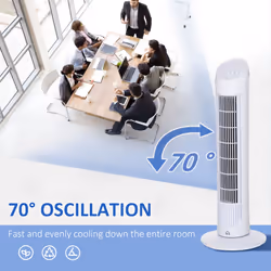 HOMCOM 30" Tower Fan Noise Reduction 3-Level Cool ABS Indoor White - Additional view 9