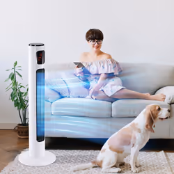 HOMCOM 38 Inch Tower Fan with 70 Oscillation 3 Speed and 3 Mode Indoor White