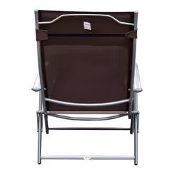 Outsunny Sun Lounger Recliner w/ Pillow Foldable 7 Levels Texteline Brown