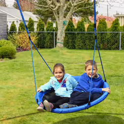 HOMCOM Round Swing Kids Game Spin Rope Playground Steel Ï100cm Playroom