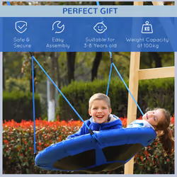HOMCOM Round Swing Kids Game Spin Rope Playground Steel Ï100cm Playroom