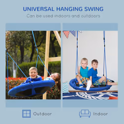 HOMCOM Round Swing Kids Game Spin Rope Playground Steel Ï100cm Playroom
