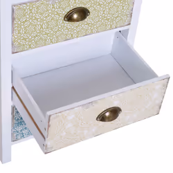 HOMCOM Storage Chest Unit Dresser 5 Drawer Retro Style Wood White Entryway - Additional view 5