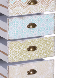 HOMCOM Storage Chest Unit Dresser 5 Drawer Retro Style Wood White Entryway - Additional view 7