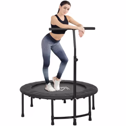 HOMCOM 40" Mini Trampoline, Rebounder Jumper w/ Adjustable Handle, Black - Additional view 6