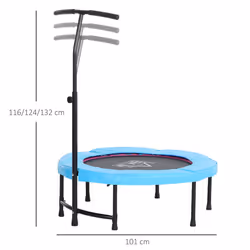 HOMCOM 40" Mini Trampoline, Rebounder Jumper w/ Adjustable Handle, Blue - Additional view 7
