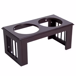 PawHut Raised Dog Bowls Pet Feeder Raised Elevated Stainless Steel Food Brown - Additional view 10