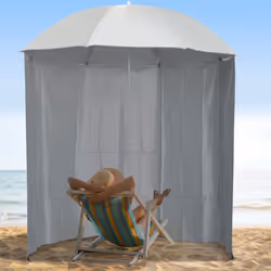 Outsunny  2.2M Outdoor Parasol Fishing Umbrella Beach Sun Shelter w/ Carry Bag