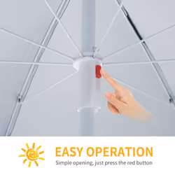 Outsunny  2.2M Outdoor Parasol Fishing Umbrella Beach Sun Shelter w/ Carry Bag