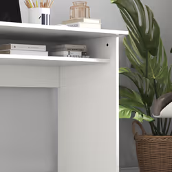 HOMCOM Computer Desk Writing Table Study Workstation Storage White Wood Grain - Additional view 5