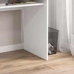 HOMCOM Computer Desk Writing Table Study Workstation Storage White Wood Grain - Additional view 6