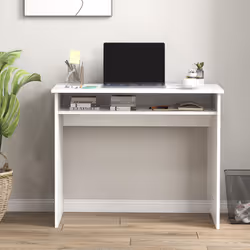 HOMCOM Computer Desk Writing Table Study Workstation Storage White Wood Grain - Additional view 7