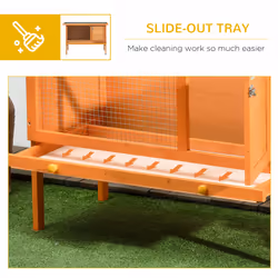 PawHut Rabbit Hutch Bunny Cage Guinea Pig Elevated House Wood Outdoor Garden