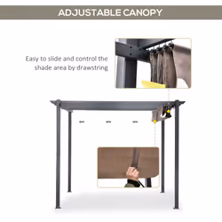Outsunny 3x3(m) Pergola Gazebo Sun Shade Shelter Aluminium Garden Canopy, Brown