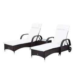 Outsunny Sun Loungers | 3-Piece Sun Lounger Set