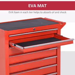 DURHAND Roller Tool Cabinet Storage Chest Box Garage Workshop 7 Drawers Red