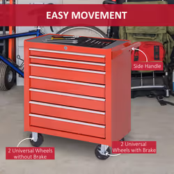 DURHAND Roller Tool Cabinet Storage Chest Box Garage Workshop 7 Drawers Red - Additional view 4