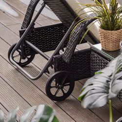 3pc Outsunny Rattan Lounger Garden Furniture Set