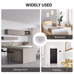 HOMCOM Crystal Chandelier Flush Mount Ceilings Lighting Fixture for Living Room - Additional view 11