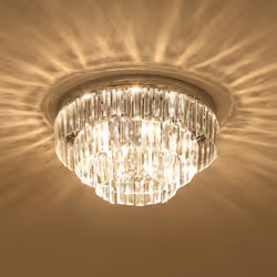 HOMCOM Crystal Chandelier Flush Mount Ceilings Lighting Fixture for Living Room