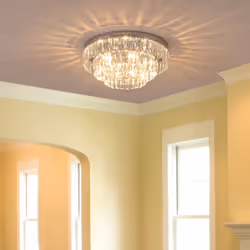 HOMCOM Crystal Chandelier Flush Mount Ceilings Lighting Fixture for Living Room - Additional view 4