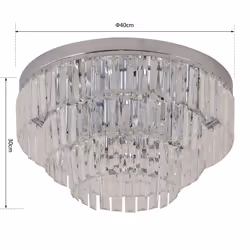 HOMCOM Crystal Chandelier Flush Mount Ceilings Lighting Fixture for Living Room - Additional view 6