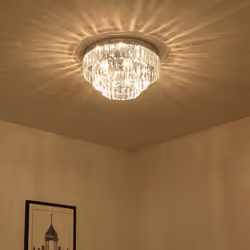 HOMCOM Crystal Chandelier Flush Mount Ceilings Lighting Fixture for Living Room - Additional view 7