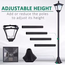 Outsunny Outdoor Garden Solar Light with Base Freestanding Energy-saving Optical - Additional view 5