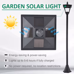 Outsunny Outdoor Garden Solar Light with Base Freestanding Energy-saving Optical - Additional view 7